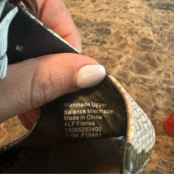 Alfani Heels Size 9.5 Black White Peep Toe 3” Block Heel Snake Print Bootie - Picture 6 of 11